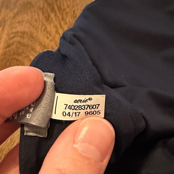 Aerie Lace Up Deep Plunge Low Back Halter Navy Blue One Piece Swimsuit - Picture 7 of 8